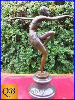 Con Brio Bronze Dancer Flapper Girl Art Deco Figurine Sculpture Statue Figure