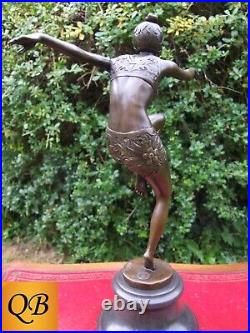 Con Brio Bronze Dancer Flapper Girl Art Deco Figurine Sculpture Statue Figure