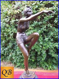 Con Brio Bronze Dancer Flapper Girl Art Deco Figurine Sculpture Statue Figure