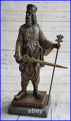 Cyrus the Great Persian King Bronze Sculpture Marble Base Statue Art Deco Sale F