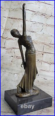 Demetre Chiparus Bronze Russian Dancer Art Deco Lost Wax Casting on Marble Base