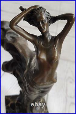 Durable MArt Deco Suggestion Nude Female Bronze Figure Nouveau Gift