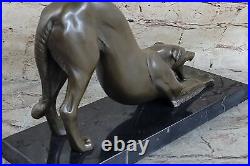 ELEGANT ART DECO Vintage BRONZE Greyhound Dog Race Horse Bronze Sculpture Statue