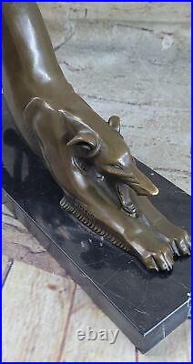 ELEGANT ART DECO Vintage BRONZE Greyhound Dog Race Horse Bronze Sculpture Statue