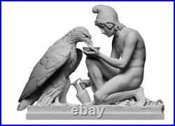 Ganymede and Eagle (Zeus God) Statue Handmade Marble Sculpture Exact Museum Copy