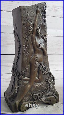 Hand Made Bronze Sculpture Museum Quality Erotic Woman Vase Figurine