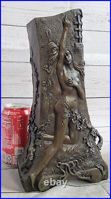 Hand Made Bronze Sculpture Museum Quality Erotic Woman Vase Figurine