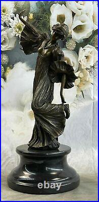 Hand Made Dancer Black Marble Bronze Statue Leonard Art Nouveau Home Deco