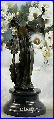 Hand Made Dancer Black Marble Bronze Statue Leonard Art Nouveau Home Deco