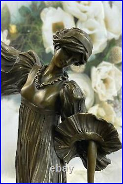 Hand Made Dancer Black Marble Bronze Statue Leonard Art Nouveau Home Deco