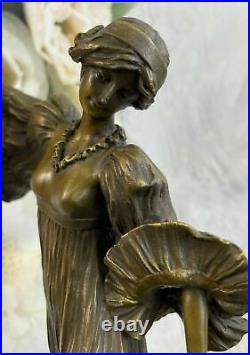 Hand Made Dancer Black Marble Bronze Statue Leonard Art Nouveau Home Deco