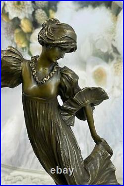 Hand Made Dancer Black Marble Bronze Statue Leonard Art Nouveau Home Deco