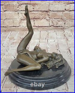 Handcrafted Collectible Erotic Nude Woman Bronze Artwork Figurine Figure Deco