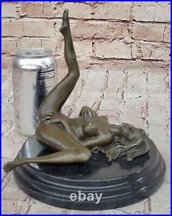 Handcrafted Collectible Erotic Nude Woman Bronze Artwork Figurine Figure Deco