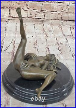 Handcrafted Collectible Erotic Nude Woman Bronze Artwork Figurine Figure Deco