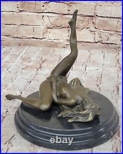 Handcrafted Collectible Erotic Nude Woman Bronze Artwork Figurine Figure Deco