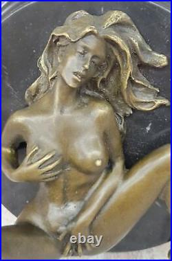 Handcrafted Collectible Erotic Nude Woman Bronze Artwork Figurine Figure Deco