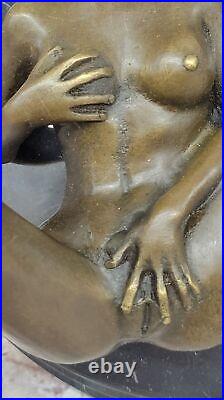 Handcrafted Collectible Erotic Nude Woman Bronze Artwork Figurine Figure Deco