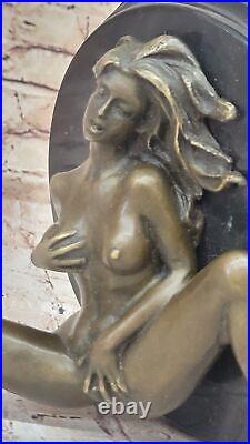 Handcrafted Collectible Erotic Nude Woman Bronze Artwork Figurine Figure Deco