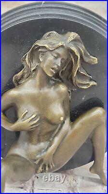 Handcrafted Collectible Erotic Nude Woman Bronze Artwork Figurine Figure Deco