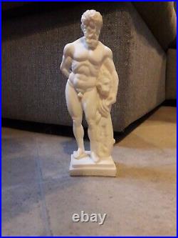 Hercules wrestling lion Handmade Greek Genuine Ifestos Alabaster Sculpture 8.5 I