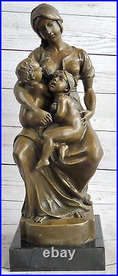Home Art Deco Sculpture mother breastfeeding child Bronze Nude Statue