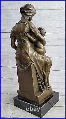 Home Art Deco Sculpture mother breastfeeding child Bronze Nude Statue