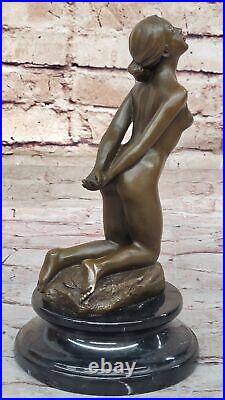 Hot Cast French Art Deco Bronze Figural Nude by Jean Patoue Vintage Decor Sale