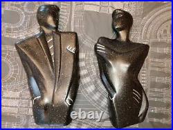 Lindsey B Style Rick And Rachel Ceramic Sculptures Black Paint Splat Large Size