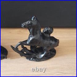 Marly Horse Figurines Cast Metal Statue Antique Rare Collectors (2 Figures)