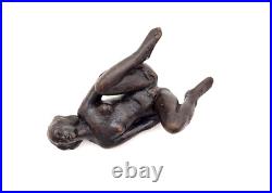 Naked Figure Art Deco Neuvou Sculpture Solid Bronze Erotic Statue Original # 2