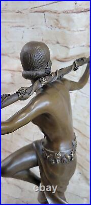 Nude Dancer Thyrsus Pierre Le Faguays bronze statue Art Deco Sculpture