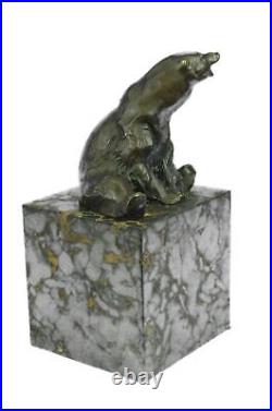 Polar Bear Bronze Sculpture Art Deco Statue Figurine Figure Decor Lostwax Art NR