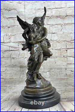 Sensual Cupid Psyche Eros Aphrodite Venus Winged Lovers Art Bronze Marble Statue