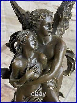 Sensual Cupid Psyche Eros Aphrodite Venus Winged Lovers Art Bronze Marble Statue