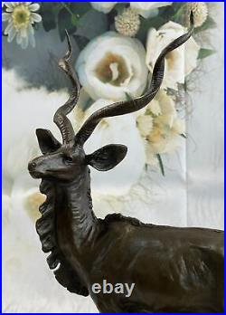 Signed Art Deco African Grey Ghost Bronze Statue Figure Hot Cast Figurine Art