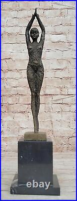 Signed Bronze Art Nouveau Deco Chiparus Statue Figurine Sculpture Art Figure