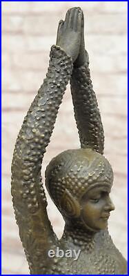 Signed Bronze Art Nouveau Deco Chiparus Statue Figurine Sculpture Art Figure