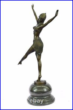 Signed Bronze Art Nouveau Deco Chiparus Statue Figurine Sculpture Art Figure Dec