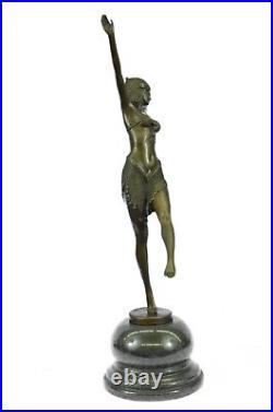Signed Bronze Art Nouveau Deco Chiparus Statue Figurine Sculpture Art Figure Dec