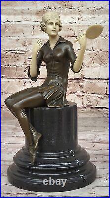 Signed Preiss Roaring 20, Jazz Model Bronze Faux Bone Sculpture Art Deco Figure