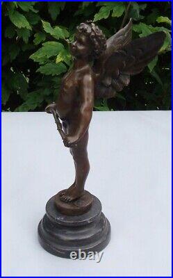 Statue Angel Art Deco Style Art Nouveau Style Bronze Signed Sculpture