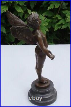 Statue Angel Art Deco Style Art Nouveau Style Bronze Signed Sculpture