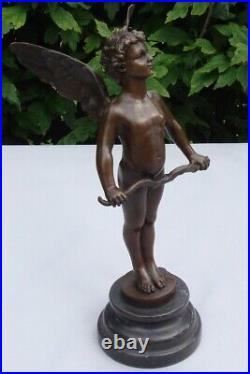 Statue Angel Art Deco Style Art Nouveau Style Bronze Signed Sculpture