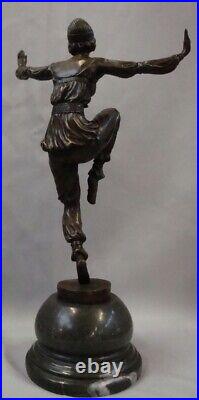 Statue Art Deco Style Art Nouveau Style Bronze Signed Sculpture