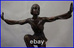 Statue Art Deco Style Art Nouveau Style Bronze Signed Sculpture