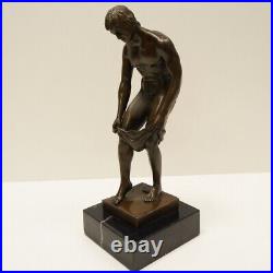 Statue Athlete Sexy Art Deco Style Art Nouveau Style Bronze Signed Sculpture