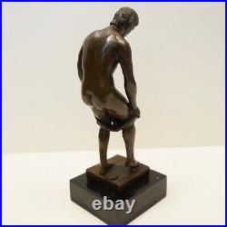 Statue Athlete Sexy Art Deco Style Art Nouveau Style Bronze Signed Sculpture