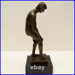 Statue Athlete Sexy Art Deco Style Art Nouveau Style Bronze Signed Sculpture