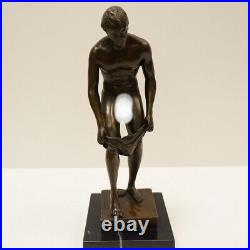 Statue Athlete Sexy Art Deco Style Art Nouveau Style Bronze Signed Sculpture